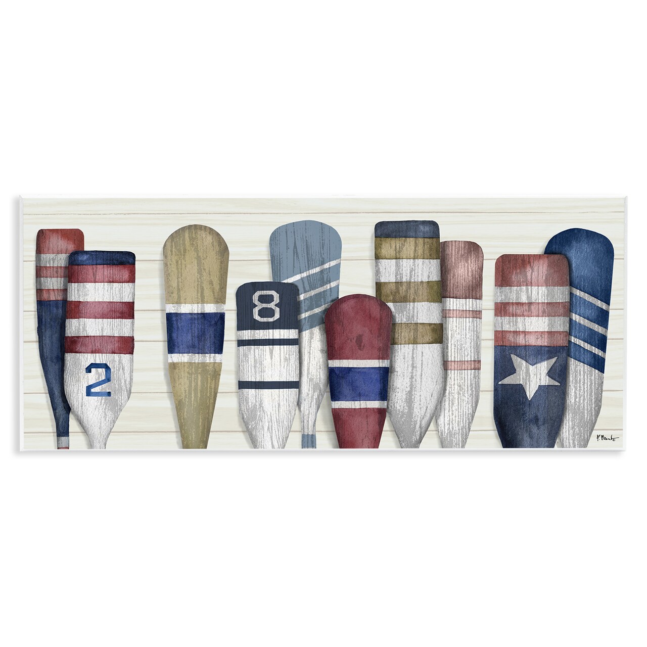 Stupell Industries Port Oars Vintage Americana Patterns Wall Plaque Art